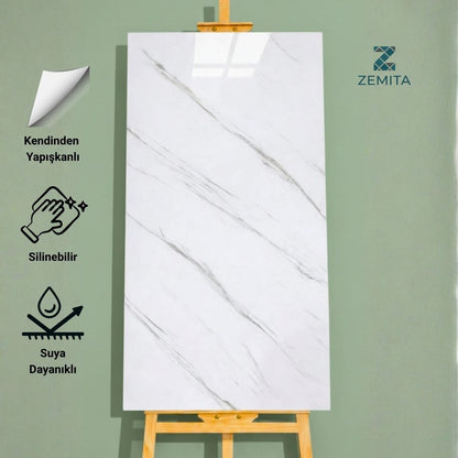 BEYAZ SİYAH MERMER DESENLİ  ZMT-26-101